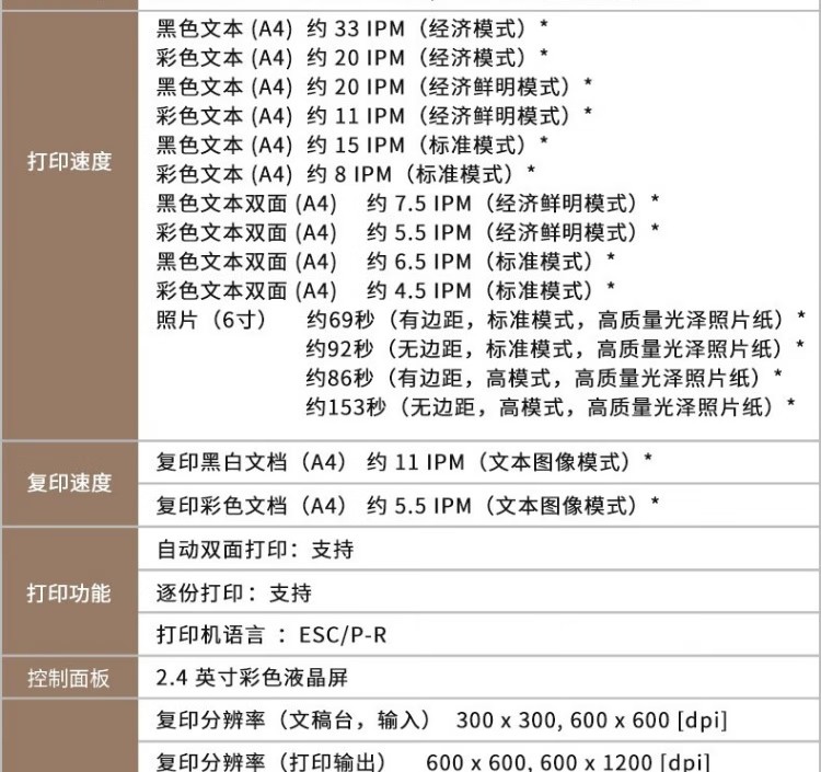愛(ài)普生 EPSON L6279商用墨倉(cāng)式彩色無(wú)線多功能一體機(jī) 家用辦公