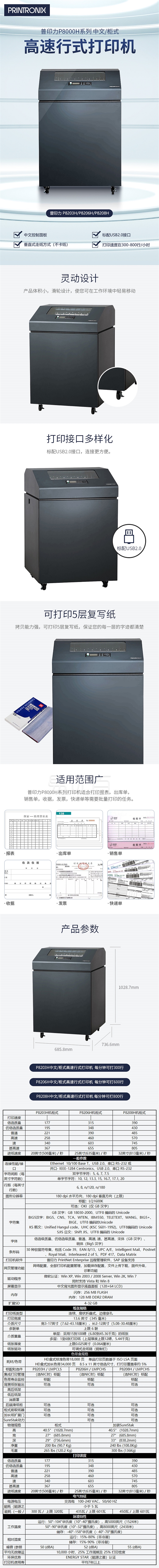 普印力 P8206H 高速行式打印機(jī)